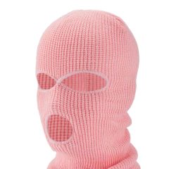 Knitted Balaclava with 3 Openings (Pink)