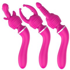   Lonely - 2-in-1 Interchangeable Head Massager and G-Spot Vibrator (Pink)