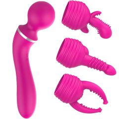   Lonely - 2-in-1 Interchangeable Head Massager and G-Spot Vibrator (Pink)