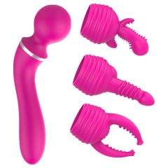   Lonely - 2-in-1 Interchangeable Head Massager and G-Spot Vibrator (Pink)