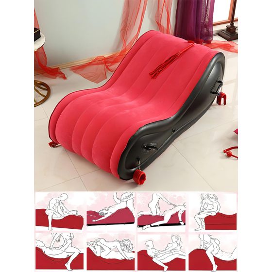 Inflatable BDSM Furniture - Large (Red) with Cuffs