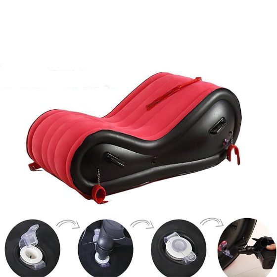 Inflatable BDSM Furniture - Large (Red) with Cuffs