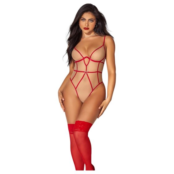 Mapalé - Strappy Bodysuit (Red-Nude)