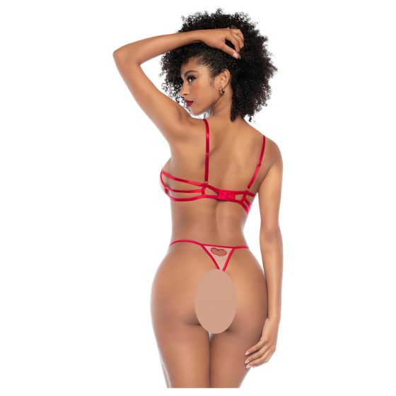 Mapalé - 3-Piece Bra Set with Cutout (Red-Nude)