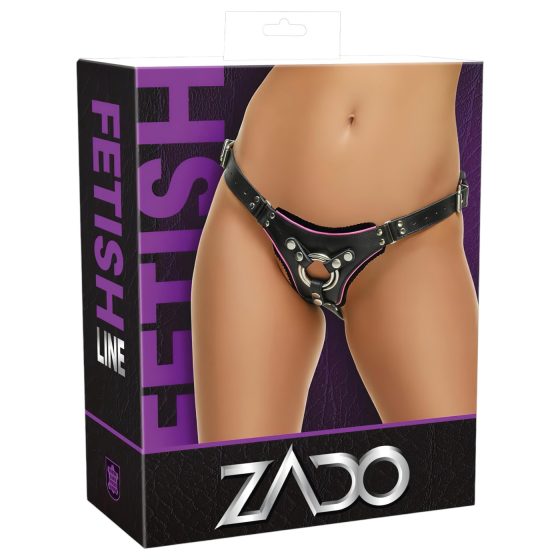 ZADO - Black Leather Harness for Strap-On Products (Sizes S-L)