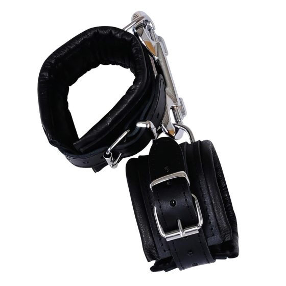 ZADO - Leather Wrist Cuffs with Carabiner (Black)