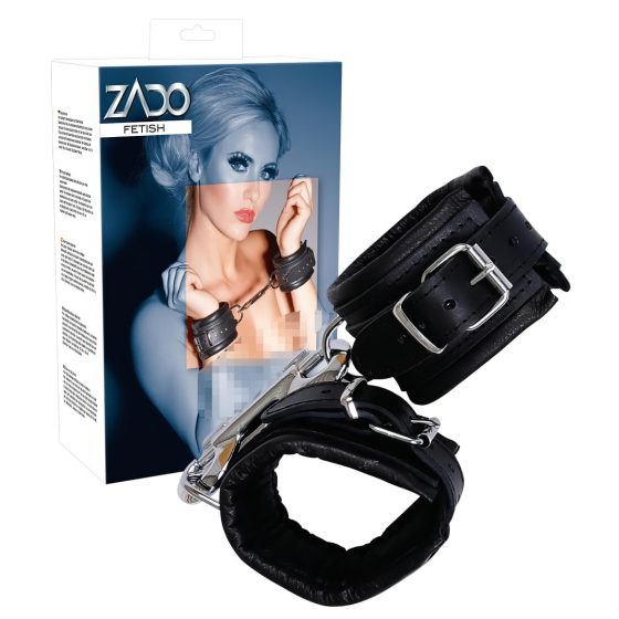 ZADO - Leather Wrist Cuffs with Carabiner (Black)