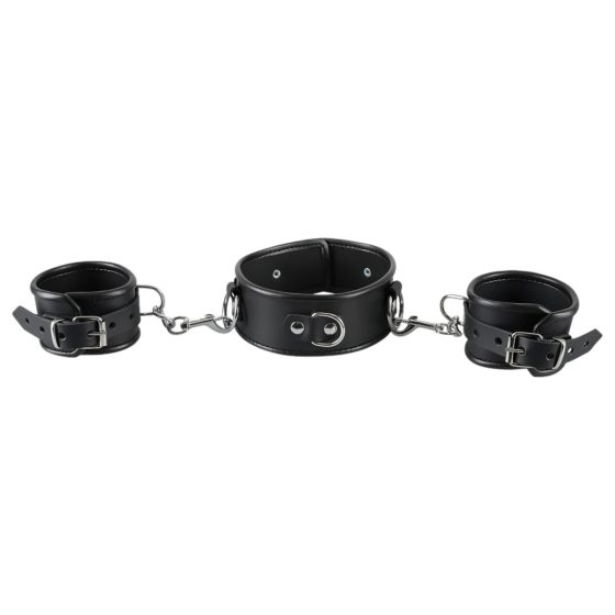 ZADO - Leather Collar with Cuffs (Black)