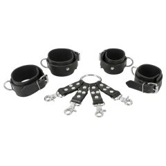 ZADO - Black Cross-Strap Wrist & Ankle Cuffs Set