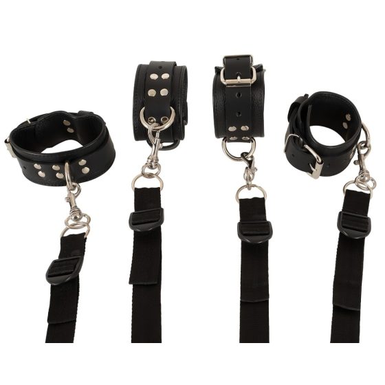 ZADO - Leather Bed Restraint Set (Black)