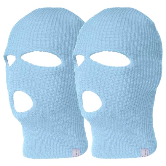 Balaclava - Knitted Ski Mask with 3 Holes (Blue)