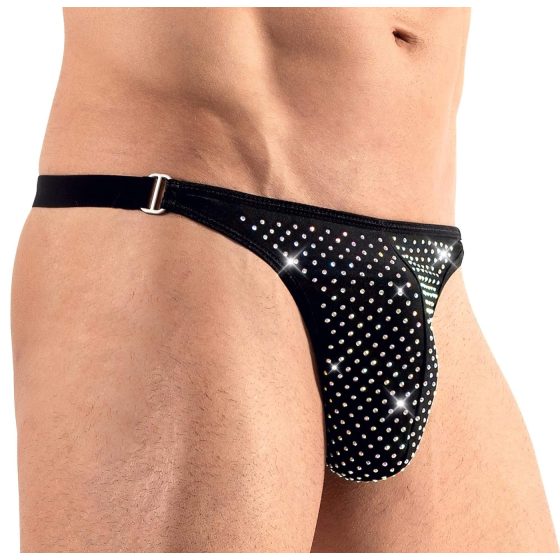 Svenjoyment - Rhinestone Men's Thong (Black)