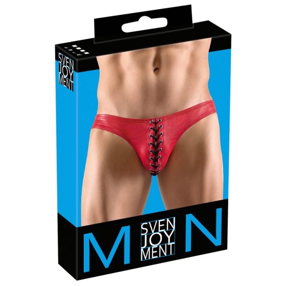 Svenjoyment - Black Lace-up Men's Underwear (Red)