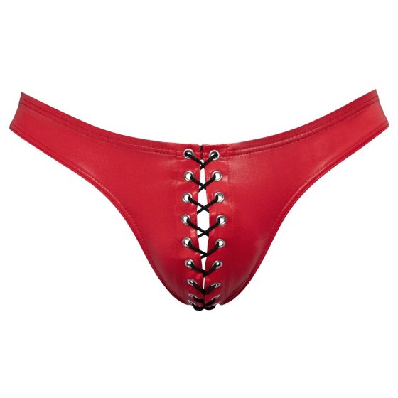 Svenjoyment - Black Lace-up Men's Underwear (Red)