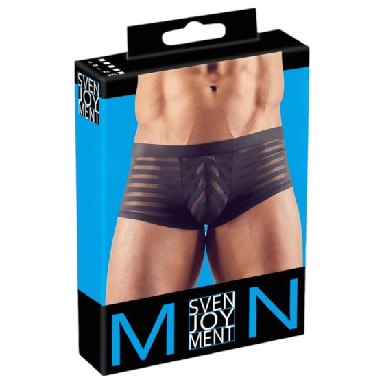 Transparent Striped Boxer Briefs (Black)