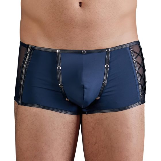 NEK - Black Lace-Up Mesh Panel Boxer (Blue)