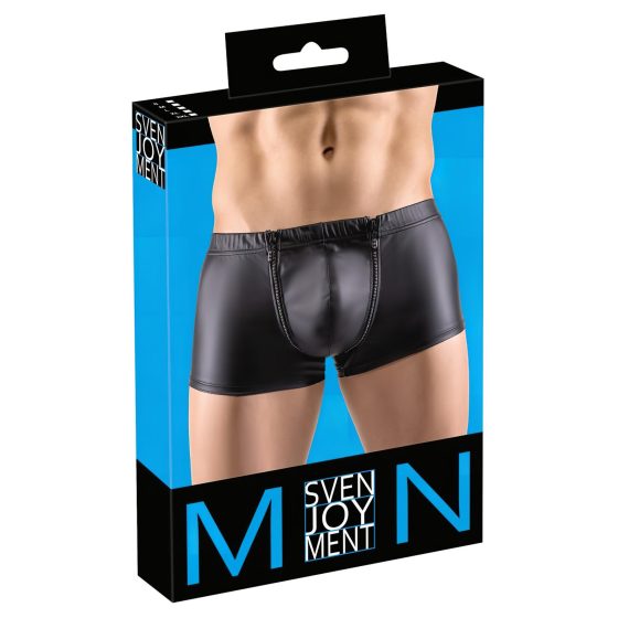 Svenjoyment - Rhinestone Zippered Matte Boxer (Black)