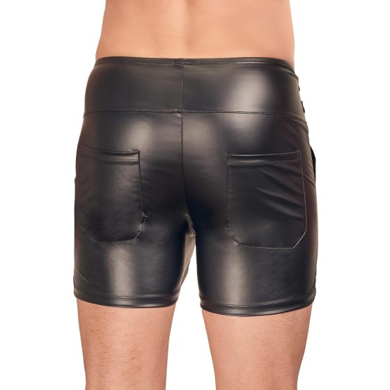 NEK - Long Men's Shorts with Metal Buckle (Black)