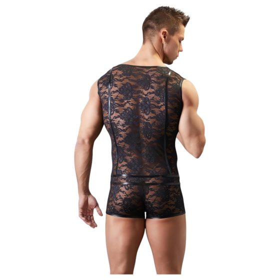 / Svenjoyment - Transparent Men’s Bodysuit (Black)