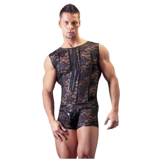 / Svenjoyment - Transparent Men’s Bodysuit (Black)