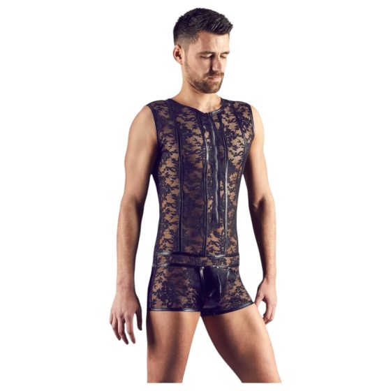 / Svenjoyment - Transparent Men’s Bodysuit (Black)