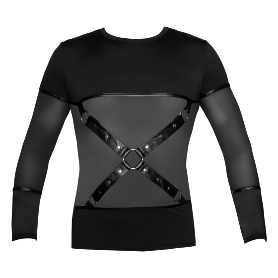 NEK - Cross-Strap Long Sleeve Men's Top (Black)