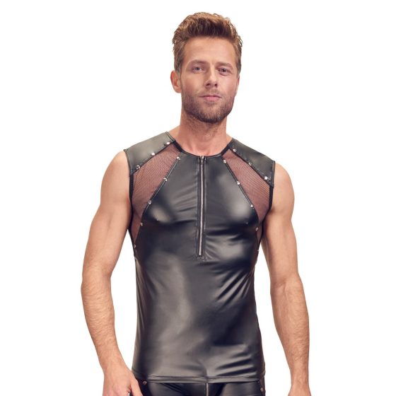 Svenjoyment - men's top with transparent zipper insert (black)