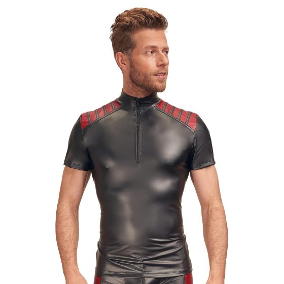 NEK - Men's Top with Red Inserts and Zipper (Black)