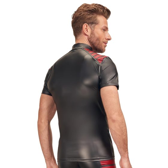 NEK - Men's Top with Red Inserts and Zipper (Black)