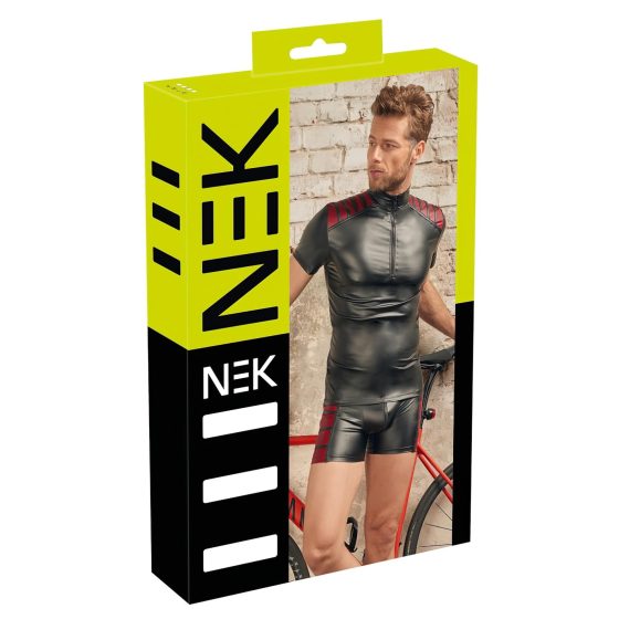 NEK - Men's Top with Red Inserts and Zipper (Black)