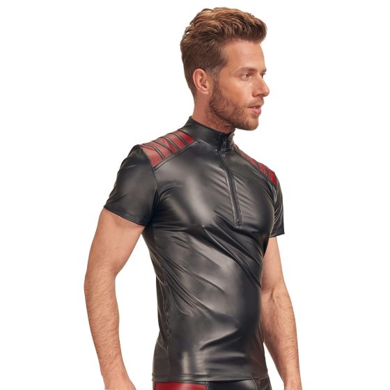 NEK - Men's Top with Red Inserts and Zipper (Black)