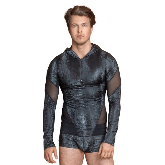 NEK - men's hoodie with snakeskin print (black)