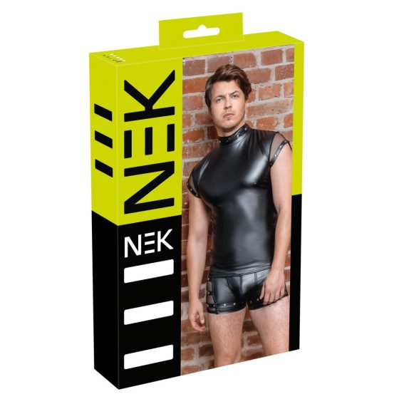 NEK - men's riveted mesh insert top (black)