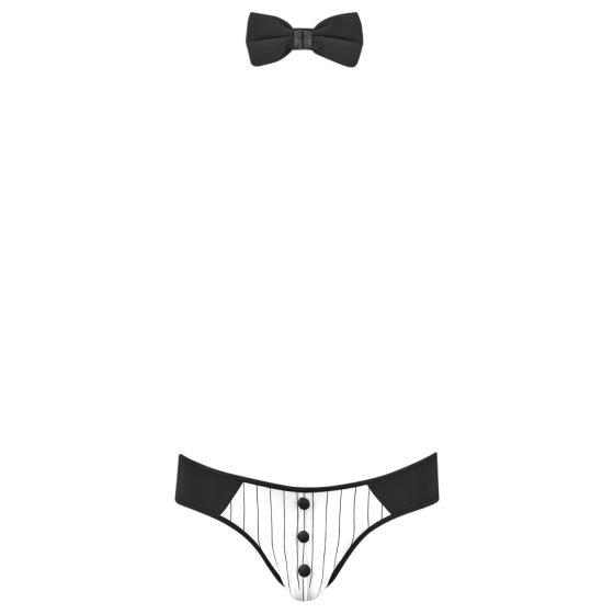 Svenjoyment - Men's Waiter Thong Costume Set (Black-White)