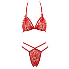 Cottelli - Open Lace Bra Set (Red)