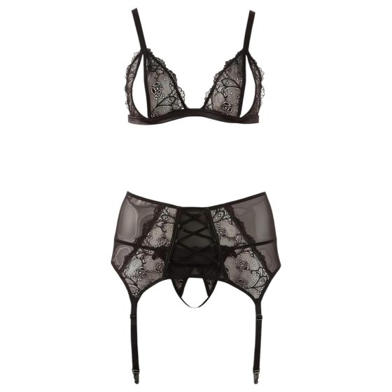 Cottelli Plus Size - Lace Lingerie Trio (Black)