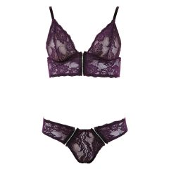 Cottelli - Floral Lace Bra Set (Purple)