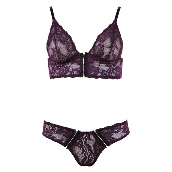 Cottelli - Floral Lace Bra Set (Purple)