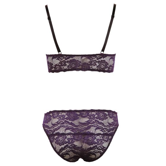 Cottelli - Floral Lace Bra Set (Purple)