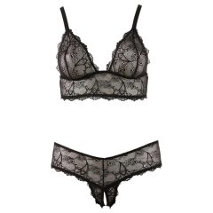 Cottelli Plus Size - Delicate Lace Bra Set (Black)