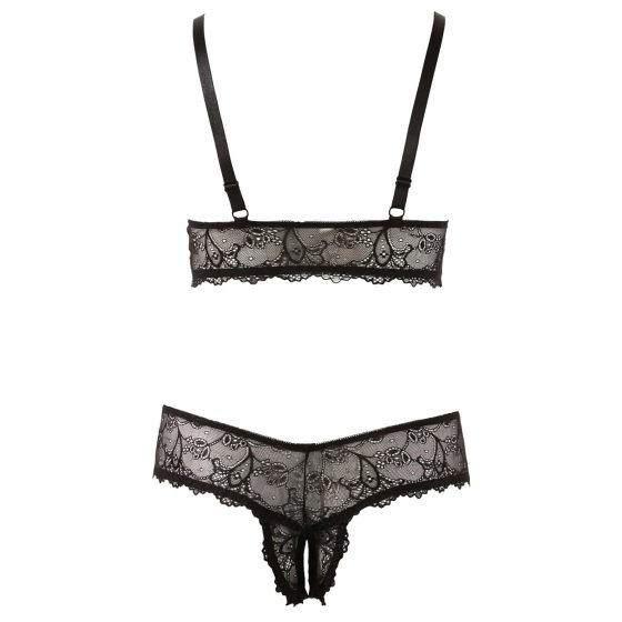 Cottelli Plus Size - Delicate Lace Bra Set (Black)