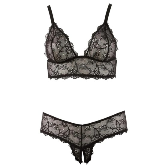 Cottelli Plus Size - Delicate Lace Bra Set (Black)