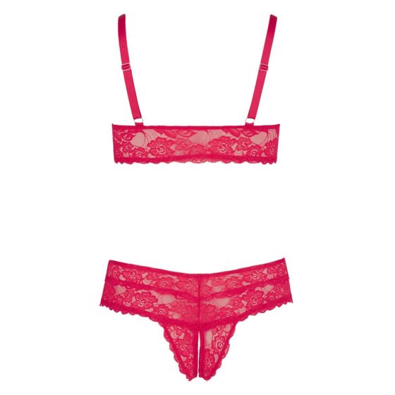 Cottelli Plus Size - Soft Lace Bra Set (Red)