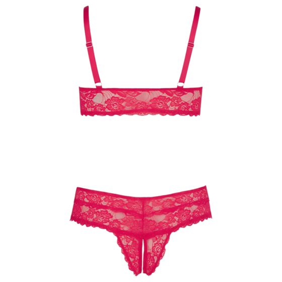 Cottelli Plus Size - Soft Lace Bra Set (Red)