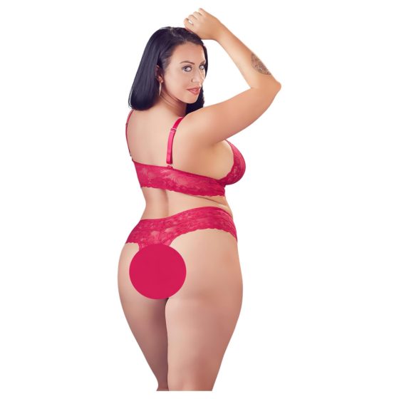 Cottelli Plus Size - Soft Lace Bra Set (Red)