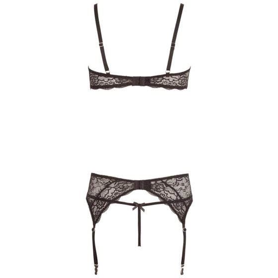 Abierta Fina - Glittering Lace Charm - Bra Set (Black)