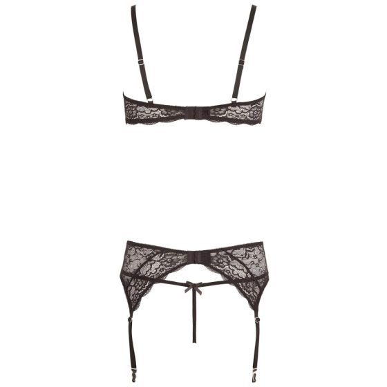 Abierta Fina - Glittering Lace Charm - Bra Set (Black)