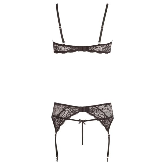 Abierta Fina - Glittering Lace Charm - Bra Set (Black)