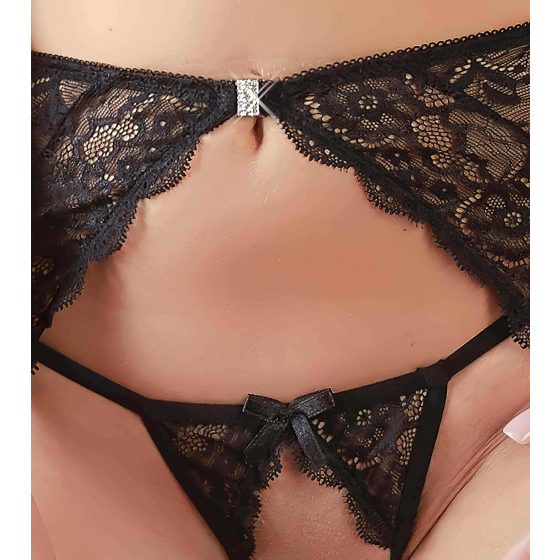 Abierta Fina - Glittering Lace Magic - Bra Set (Black)