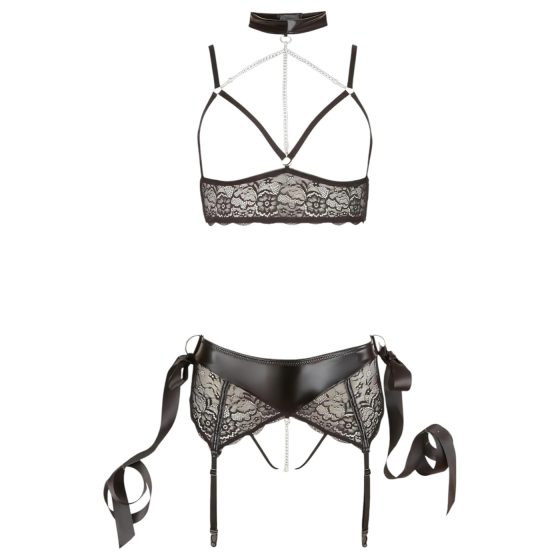 Cottelli Bondage - Lace Lingerie Set (5-Piece)